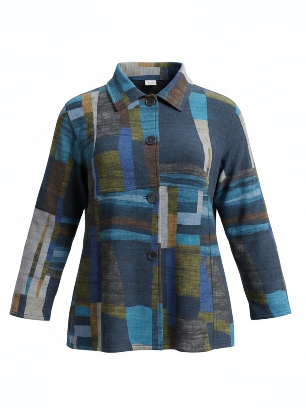 PARSLEY & SAGE | GiGi Reversible Multicolor Wearable Art Jacket Shirt | 1X